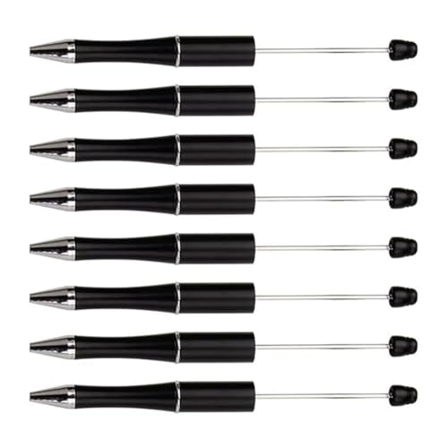 SAROAD 20 Stück DIY Perlenstifte rotierender Kunststoff-Kugelschreiber Schaft für DIY Stift Dekoration Zubehör Büro Schule einfach zu bedienen 14 cm (schwarz) von SAROAD