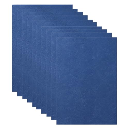 SAROAD Papierbindedeckel A4 Lederstruktur-Bindedeckel 8,27 X 11,69 Präsentations-Bindedeckel Ledernarbung Marineblau von SAROAD