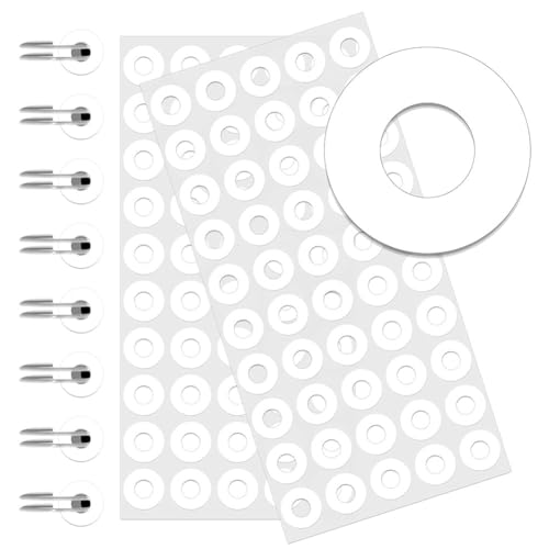 SAROAD Selbstklebende weiße Lochverstärkungsaufkleber, 0,6 cm Durchmesser, Locher-Verstärkungsetiketten für Büro, Familie, 2500 Stück von SAROAD
