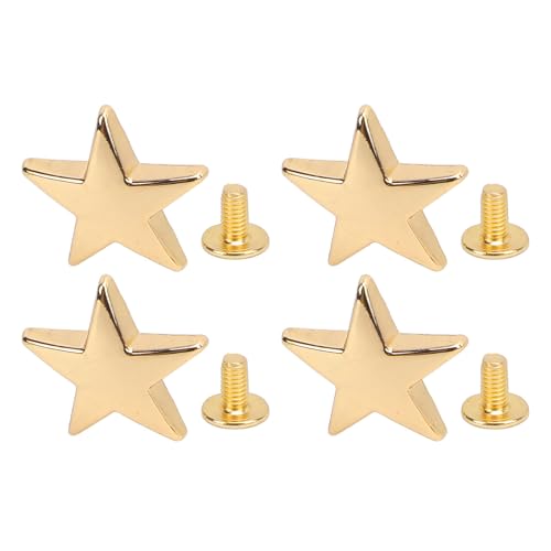 10 PCs Metal Star Nieten, 20 Mm Hohe Glänzende Zink -Legierungsstern -Nieten mit 7 Mm PH -Schrauben, Sicheres Befestigen, Einfache Installation, für Kleidungsschuhejacken (Gold) von SASKATE