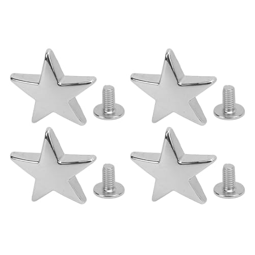 10 PCs Metal Star Nieten, 20 Mm Hohe Glänzende Zink -Legierungsstern -Nieten mit 7 Mm PH -Schrauben, Sicheres Befestigen, Einfache Installation, für Kleidungsschuhejacken (Silber) von SASKATE