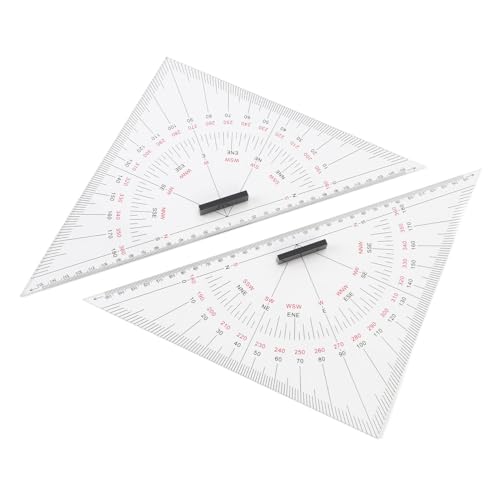 Diagrammzeichnung Dreieckslineer, Bootszeichnung Dreieckslineer, Präzise Skala Transparent 300 Mm Acryl Einfach zu Bedienen, für die Nautische Navigation von SASKATE