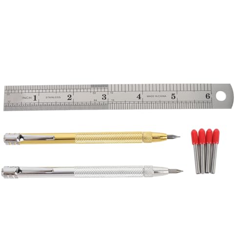 SASKATE Anreißer-Magnetwerkzeug mit Wolframkarbidspitze, Ätzgravurstift mit 4 Ersatzmarkierungsspitzen, für Glaskeramik von SASKATE