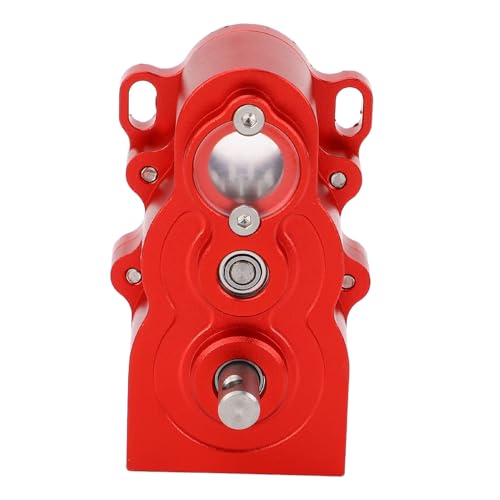 SASKATE RC-Getriebemotor, Aluminium-CNC-Vertikalgetriebe D1RC, mit Einstellbarer Übersetzungsverhältnisfunktion, Hoher Übertragungseffizienz, für SCX10 1/10 Fernbedien (Rot) von SASKATE