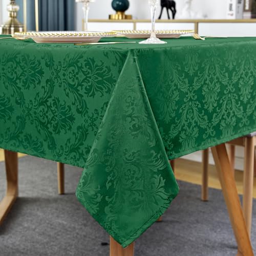 St. Patrick's Day rechteckige Jacquard-Tischdecke, Damast-Tischdecke, auslaufsicher, knitterfrei, weiches Polyester, längliche Tischdecke für Urlaub, Winter, Küche, Partys (Grün, 152 x 308 cm) von SASTYBALE