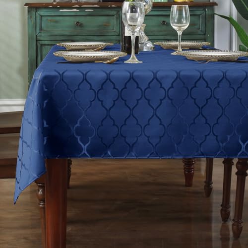 SASTYBALE Jacquard-Tischdecke aus Damaststoff, wasserabweisend und knitterfrei, auslaufsicher, strapazierfähiges Polyester, Tischdecke für Küche, Esstisch (quadratisch, 132,1 x 132,1 cm (2–4 Sitze), von SASTYBALE