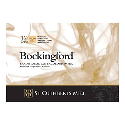 BOCKINGFORD Unbekannt St Cuthberts Mill Bockingford Aquarellpapier T4743000101DQ: 300 g/m², Grobkorn, Aquarellblock 29,7 x 21 cm (DIN A4), einseitiggeleimt, 12 Blatt, Weiß von SAUNDERS WATER FORD SERIES