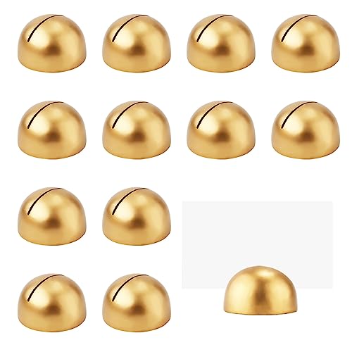 12 Stück Runde Tischnummernhalter, Modern Tischkartenhalter Tischnummern-Clips Tischnummernhalter für Hochzeitsempfang Jubiläum Geburtstagsfeier Bankett (Gold) von SAVITA