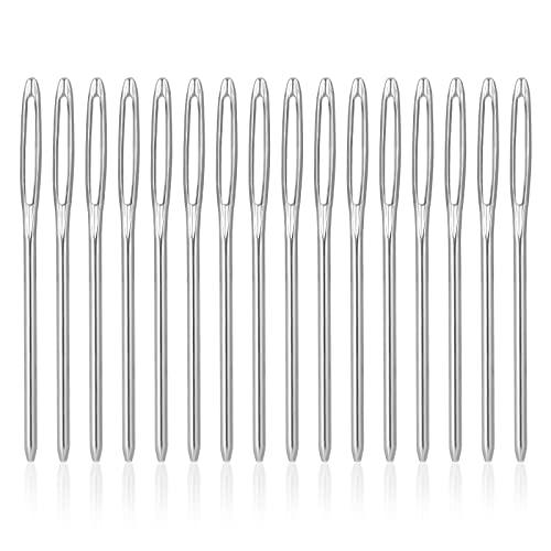 18 Stück Nähnadeln Großes öhr, 5,3cm 6cm 7 cm Nadeln Stumpf Sewing Needles Gobelin Nadeln Wollnadeln Handnähnadeln Metal Nadel Sticknadeln für Häkelprojekte (Silber) von SAVITA