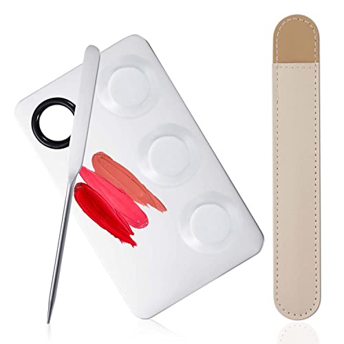 Makeup Spatula Picasso, Wiederverwendbar Edelstahl Kosmetik Spachtel Werkzeug Koreanische Spachtel Mischpalette Spachtel-Aufbewahrungstasche Künstlerwerkzeug(Poröse Palette) von SAVITA