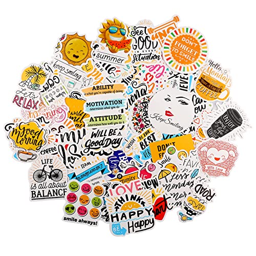 SAVITA 100 Stück Positiver Aufkleber, Wasserdichtes Vinyl Inspirierende Aufkleber Inspirerende Zitate sticker scrapbooking für Laptop Trinkflaschen Teens und Studenten von SAVITA