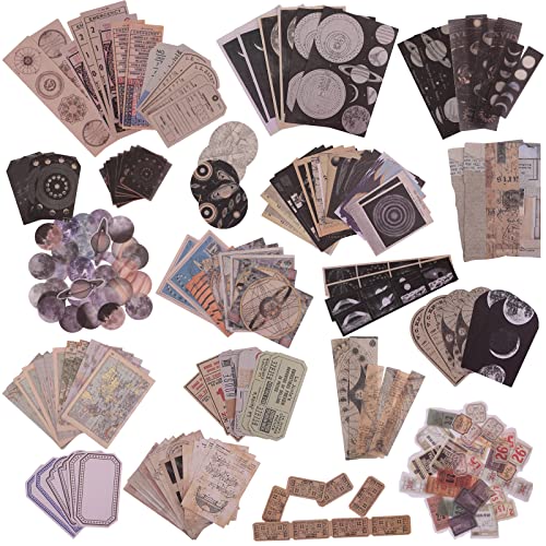 SAVITA 200 Stück Scrapbooking-Aufkleber, Retro, 80 Stück, transparent, Vintage, ästhetische Aufkleber, 120 Stück, matt, Retro, Briefpapier, dekorative Aufkleber für Scrapbooking, Tagebuch, DIY von SAVITA