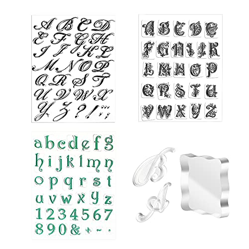 SAVITA 4pcs Alphabet Kuchenformen zum Backen Buchstaben & Nummer Stempel Fondant Transparente Kuchenstempel für DIY Kuchen Kekse Schokolade Herstellung (Klassische Schriftarten) von SAVITA