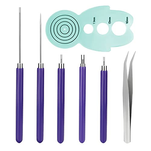 SAVITA Quilling Kit, 5-teiliges Quilling-Werkzeugset mit Schlitzen, inkl. Curlingtrainer und 1 Paar Pinzetten für Blumen aus Papier, zum Basteln, für Anfänger (blau, violett) von SAVITA