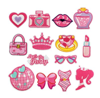 14 Stück Patches zum Aufbügeln, Flicken zum Aufbügeln Rosa Aufnäher zum Aufbügeln Western Cowgirl Bügelbilder für Textilien Mädchen Aufbügler für Rucksäcke Hosen Kleidung Jeans von SAVOSWEET