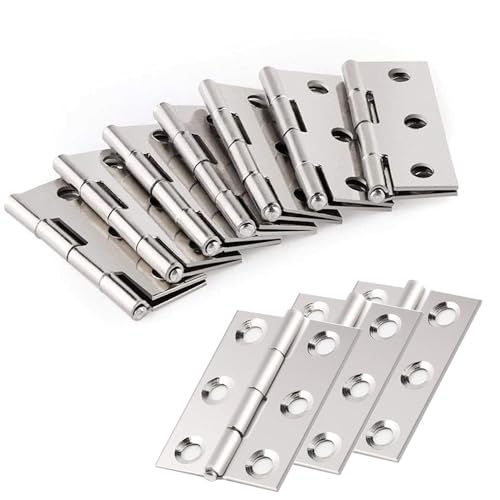 SAYTAK Scharniere,Edelstahl Scharniere 10 Stück Edelstahl-Scharniere, Türverbinder, Schublade mit 6 Befestigungslöchern for Möbel, Bücherregal, Fenster, Schrank, Türbeschlag von SAYTAK