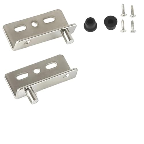 SAYTAK Scharniere,Edelstahl Scharniere 2Pcs Pivot Scharniere Schwarz Splitter Eisen Welle Tür Scharniere for Holz Türen Schrank Schrank Schubladen Möbel Hardwares(Silver) von SAYTAK