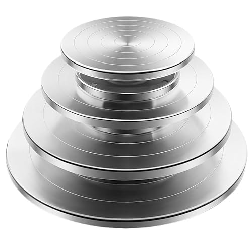 SAYTAK Töpferscheibe 15/20/25/30 cm Töpferscheibe Aluminium-Drehteller, DIY Tonwerkzeuge doppelseitiger Kuchen-Keramik-Drehteller Skulptur Keramik-Kuchenständer(11CM) von SAYTAK