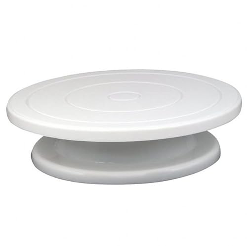 SAYTAK Töpferscheibe Kuchen-Plattenspieler, Back-Plattenspieler, rotierender Kuchen-Dekorationstisch, Kunststoff-Dekorationswerkzeuge, Kuchen-Dekorations-Plattenspieler(White) von SAYTAK