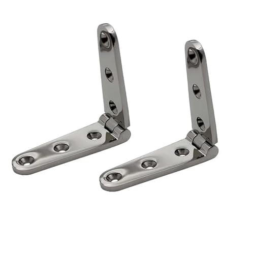 Scharniere,Edelstahl Scharniere 316 Edelstahl-Bootsdeck-Guss-Scharnier mit langem Riemen, 2 Stück/4 Stück, 28 x 152 mm, mit 6 Löchern, spiegelpolierte Hardware, gegossene Tür(2PCS) von SAYTAK