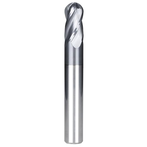 4-schneidiger Kugelkopf-Schaftfräser, 4 Zähne, Vollhartmetall-Fräser, CNC-Endbearbeitung, R0,5-R8 Metallschneidwerkzeug (Size : R4*16*D8*60) von SAfweL