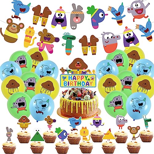 SBJJGQIS 32PCS Duggee Geburtstag Deko,Duggee Geburtstag Party Dekoration Mit Banner Luftballons Cake Topper Kuchen-Topper Für Jungen Duggee Fans Geburtstag Partyzubehör von SBJJGQIS