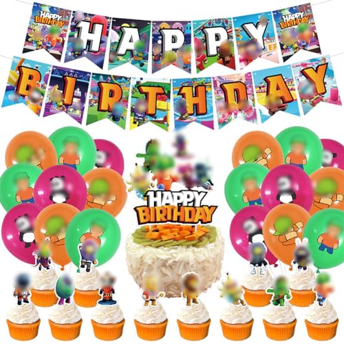 SBJJGQIS 32PCS Guys Party Dekorationsset Geburtstagsparty,Guys Geburtstag Deko Mit Banner Luftballons Cake Topper Kuchen-Topper Für Jungen Guys Fans Geburtstag Partyzubehör von SBJJGQIS