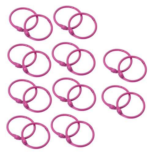 20 Stück Metall-Loseblattringe, 30 mm, DIY-Buchringe, Bindering for Lernkarten, Karteikarten, Broschüren, mehrfarbig erhältlich(Roze) von SBJKLYRN