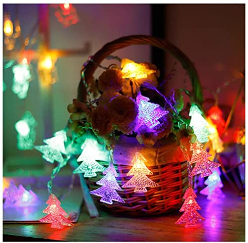 Lichterkette, Lichterkette for den Weihnachtsbaum, LED-Lichterkette, kreative Lichter, batteriebetriebene Deko-Lichter for den Garten, Zuhause, Weihnachtsfeier, Hochzeit, Fest(Colourful,13.1FT(40LED)) von SBJKLYRN