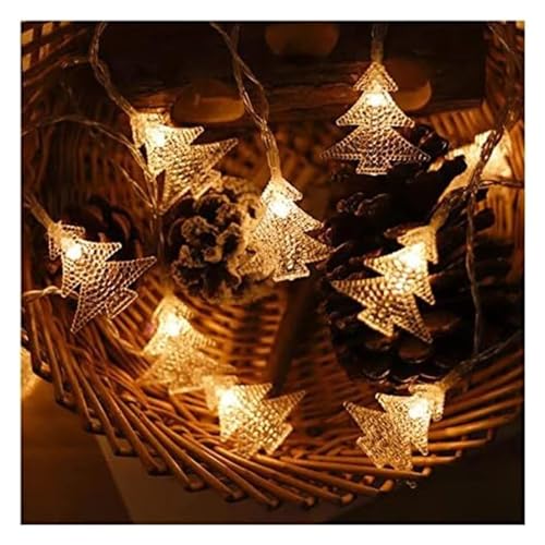 Lichterkette, Lichterkette for den Weihnachtsbaum, LED-Lichterkette, kreative Lichter, batteriebetriebene Deko-Lichter for den Garten, Zuhause, Weihnachtsfeier, Hochzeit, Fest(Warm White,13.1FT(40LED) von SBJKLYRN