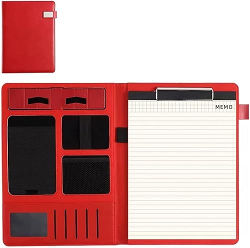 Notizblock-Ordner, Ordner Business Konferenz Organizer Notebook Ordner Tablet Hülle Präsentationsschlitz Kartenaufbewahrung(Rood) von SBJKLYRN