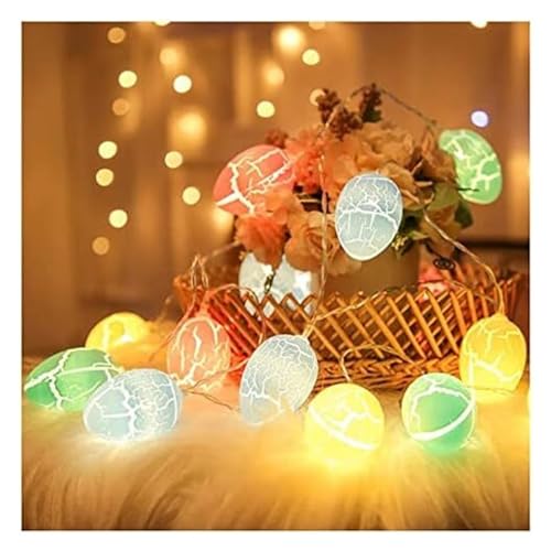 SBJKLYRN Lichterkette, Lichterkette mit Ostereiern, kreative Lichterkette, batteriebetriebene LED-Dekorationslichter for Ostern, Partys, Kaminsimse, Bäume, Fenster, Zuhause und Indo(4.9FT(10LED)) von SBJKLYRN