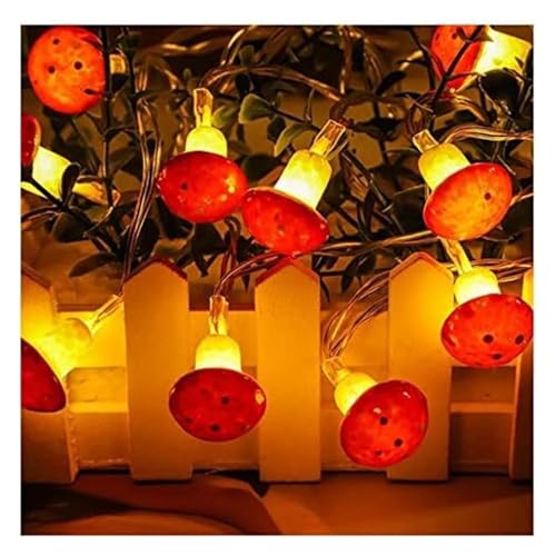 SBJKLYRN Lichterkette, Pilz | Kreative Weihnachtsdekoration mit Sternenlichtern | Lichterketten for Hochzeit, Schlafzimmer, Erntedankfest, Weihnachten, Herbst(6.5ft(10led)) von SBJKLYRN