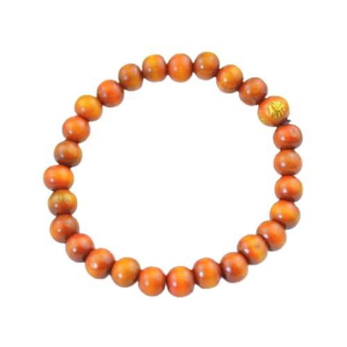 SBJKLYRN Perlenarmband aus Holz, 1 Stück Gebet Holzperle Buddha Armband Verstellbar Rosenkranz Armbänder Männer Frauen Yoga Schmuck-rot(Brown Buddha) von SBJKLYRN