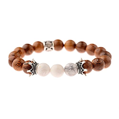 SBJKLYRN Perlenarmband aus Holz, 1 Stück Holzperlen Armband Männer Ethnische tibetisch-buddhistische Mala Armband Yoga Rosenkranz for Frauen(Style 1) von SBJKLYRN