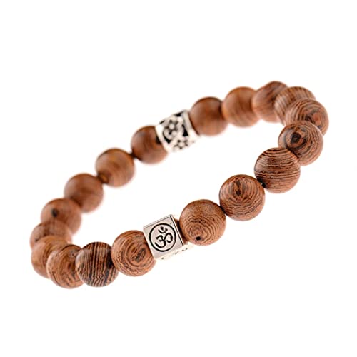 SBJKLYRN Perlenarmband aus Holz, 1 Stück Holzperlen Armband Männer Ethnische tibetisch-buddhistische Mala Armband Yoga Rosenkranz for Frauen(Style 2) von SBJKLYRN