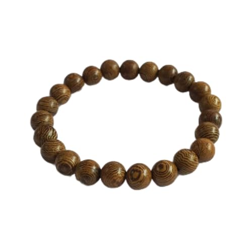 SBJKLYRN Perlenarmband aus Holz, 1 Stück Holzperlen Lotus Armband Männer Tibetisches Mala Buddha Rosenkranz Armband for Frauen Yoga Schmuck-braun von SBJKLYRN