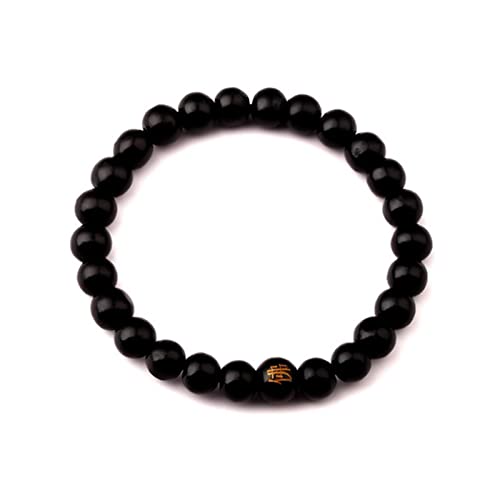 SBJKLYRN Perlenarmband aus Holz, 1 Stück Holzperlen Rosenkranz Armbänder Schmuck Geschenke Sandelholz Chinesischer buddhistischer Buddha Meditation Gebetsperlen Armband-rot(Black) von SBJKLYRN