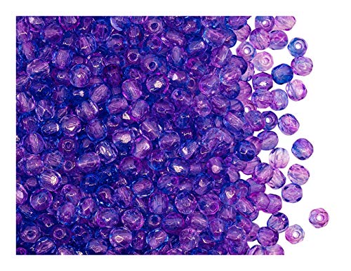 100 pcs Fire Polished facettierte Glasperlen rund 3 mm, Kristall Blauviolett Zweiton-Luster, Tschechisches Glas von SCARA BEADS GET INSPIRED