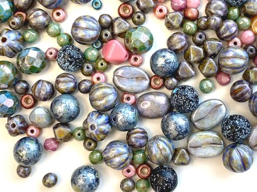 65g Exklusive mehrfarbige tschechische Glasperlen-Mischung, Illusion der Natur von SCARA BEADS GET INSPIRED