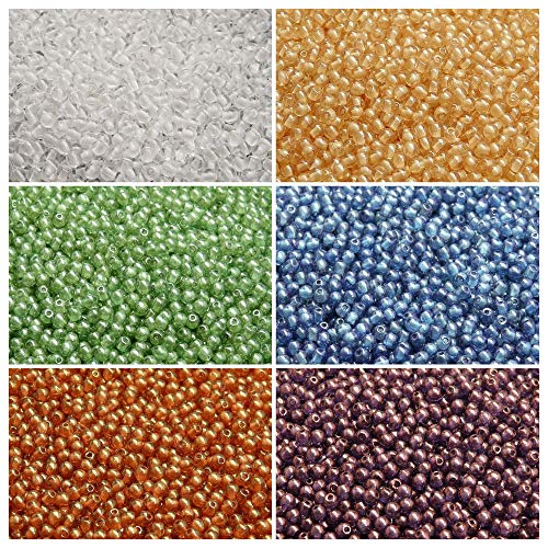 Tschechische Gepresste Glasperlen, Rund 3 mm. Set – insgesamt 600 Perlen-Set mit 3-mm-Armbandperlen in 6 verschiedenen Farben. Schmuckherstellung Set. von SCARA BEADS GET INSPIRED