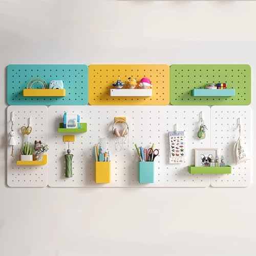 Lochwand, Pegboard, Lochwand Zubehör, Lochplatte, Stecktafel-Kombinationsset mit Regal und Haken, for Garage, Küche, Wohnzimmer, Badezimmer, Büro von SCBTGKLN