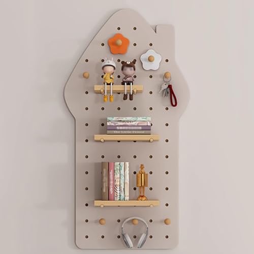 SCBTGKLN Pegboard, Stecktafel, Peg Board, Lochplatte Holz, Wandregal-Stecktafel-Organizer-Set, Wandregal-Schlüsselhalter, for das Heimbüro(Gray) von SCBTGKLN