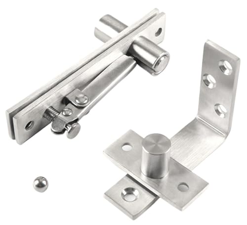 SCCEWHZJ Edelstahl Pivot Heavy Duty 360-grad Rotierenden Welle Holz Tür Scharnier Welle Murphy Positionierung Tür Welle Versteckte Achse(Type 1 Silver,201 Stainless Steel) von SCCEWHZJ