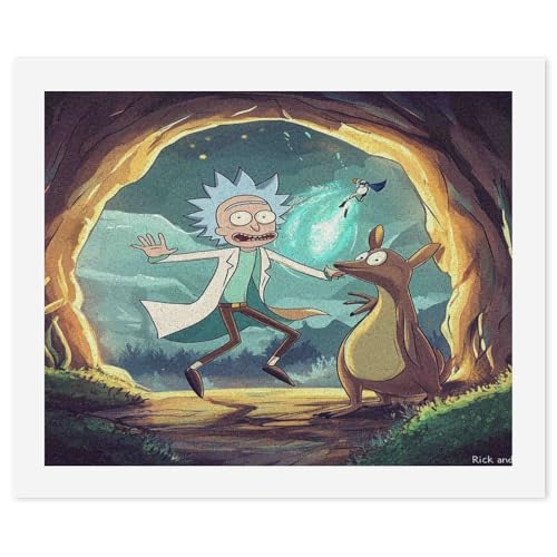 SCEBH Buntes Malen-nach-Zahlen-Set, Leinwand, DIY-Ölgemälde Für Erwachsene Mit Pinseln Und Acrylfarben Rick And Morty Heimdekoration, Kunstmalerei von SCEBH