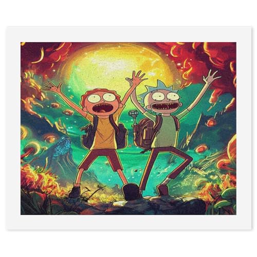 SCEBH Digitale Malerei Für Erwachsene Auf Leinwand Rick And Morty Ölgemälde-Set, Einfach Zu Malende Kunstwerke Mit Pinsel, Acrylfarbe, Heim- Und Wanddekoration von SCEBH