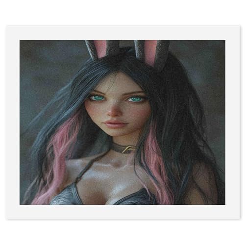 SCEBH Digitale Malerei Rabbit Girl DIY Handgemaltes Ölgemälde-Set Auf Leinwand, Geschenk, Weihnachten, Geburtstag, Heimdekoration von SCEBH