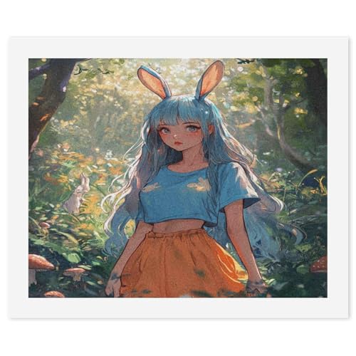 SCEBH Digitales Malen Für Erwachsene, Rabbit Girl Öl Auf Leinwand, Moderne Kunst, 3 Pinsel Und Acrylfarbe (ungerahmt) von SCEBH