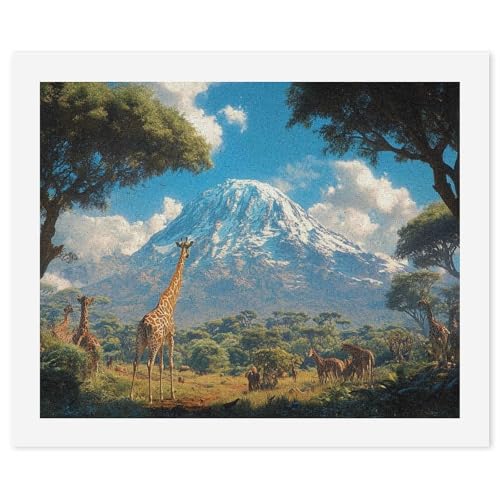 SCEBH Leinwanddruck-Ölgemälde Mount Kilimanjaro Geeignet Für Wohnzimmer, Wanddekoration, DIV Art Digitales Malset, Heimposter von SCEBH