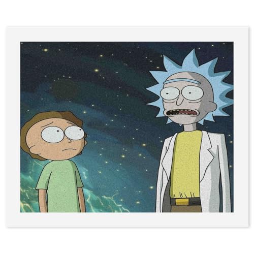 SCEBH Rick And Morty Malen Nach Zahlen Für Erwachsene, DIY Malen Nach Zahlen, Handgemaltes Ölgemälde-Set Für Anfänger Mit 3 Pinseln Und Acrylfarben, Innendekoration von SCEBH